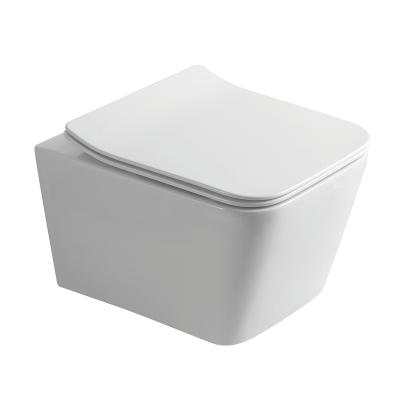 China Simple Tank Design Bathroom Dresser Washdown Square WC Ceramic Wall Hung Toilet for sale