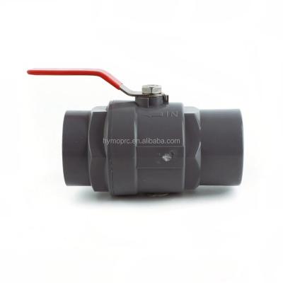 China General 1/2 PVC Ball Valve with Steel Handle and 1.0MPA Pressure ASTM/DIN/ASNZ/JIS Standard for sale