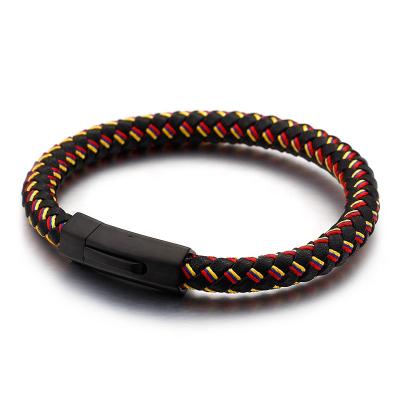 China TRENDY Fashion Colored Rope Braided Bracelets With Stainless Steel Magnet Clasp for sale