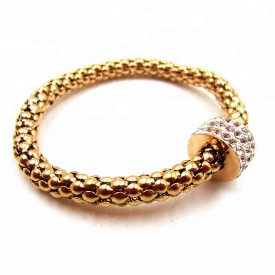 China 2016 new fashion design woman stainless steel vintage rose gold plated metal accessories bracelets with crystal for sale