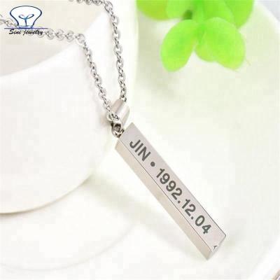 China Personal Stainless Steel Necklace Bulletproof Style Youth Group, Personalized Engraving Name for sale