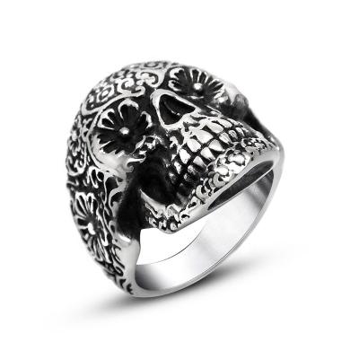 China New Stainless Steel Gothic Ring Fashion Ring Skull Ring Masonic Punk Jewelry Accessories For Men for sale