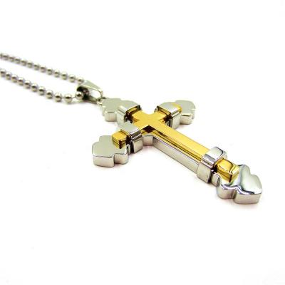 China CLASSIC High Quality Stainless Steel 18K Gold Plated Two Layer Gold Silver Betrayal Pendant Necklace for sale