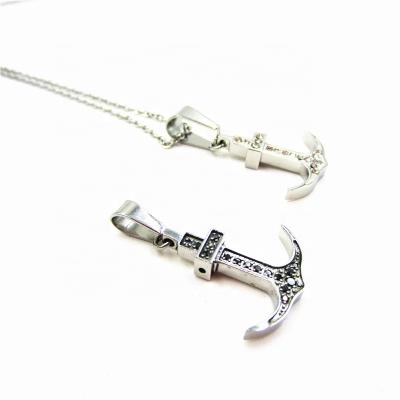 China New CLASSIC Design China Most Popular Stainless Steel Anchor Jewelry Pendant Necklace With Diamond Alibaba Crystal COM for sale