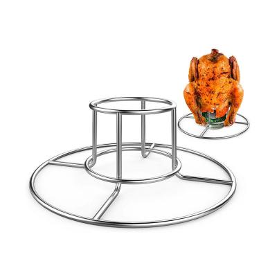 China Easily Cleaned Stainless Steel Beer Can Chicken Rack Holder BBQ Tool for Smoker and Grill for sale