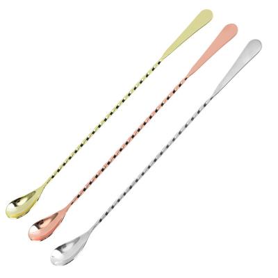 China 304 Stainless Steel Cocktail Bar Spoon Bar Stirrer Sustainable 30cm 40cm Long for sale