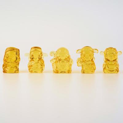 China China Crystal Fuk Luk Sau And Feng Shui Five Yellow Road God Of Wealth Pattern Decoration Souvenir Lucky Gifts for sale