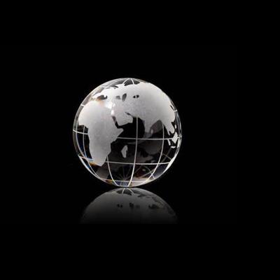 China Europe hot sale crystal glass ball world globe centerpiece table top decoration for sale