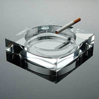 China Europe white clear luxury square K9 crystal/glass ashtray for sale