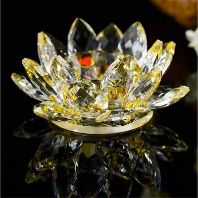 China Europe Colorful Crystal Lotus /glass Lotus Flower For Holiday And Wedding Favors, Crystal Lotus Paperweight for sale