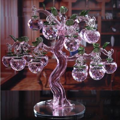 China Europe factory direct sale high quality crystal apple tree k9 home decoration items for sale