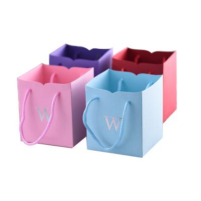 China Handmade Pink White Marble Make Up Cosmetic Makeup Shopping Hand Tote Gift Paper Bags With Cloth For Party Wedding for sale