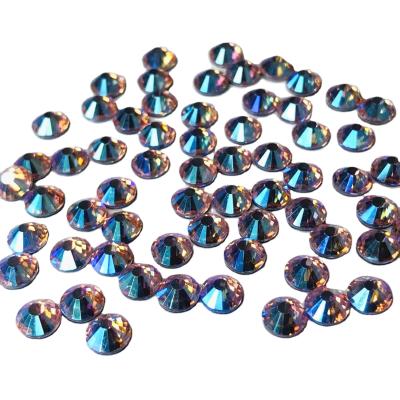 China Flatback Top 6A Shiny Korean Rhinestone Hotfix 16 Cut Facets With Small 8 Big And 8 Strong Glue For Rig Uniforms Wearing Design for sale