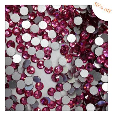 China Flatback Nail Art Crystal Glass Stones, Glueless Non-Hot Fix Fake Stone For Cell Phone Cases for sale