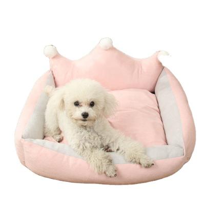 China Removable Cover Crown Dog Cat Kennel and Washable Medium Small Portable Dog Bed Pet Tent Pop Up Pet House for sale