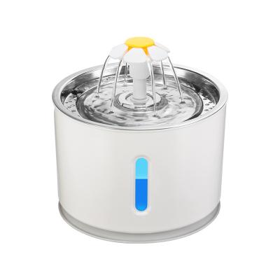 China LED Active Traffic Light Smart Steel Plate Pet Water Dispenser Cat And Dog Stainless Automatic Water Feeder Automatic Power Off for sale