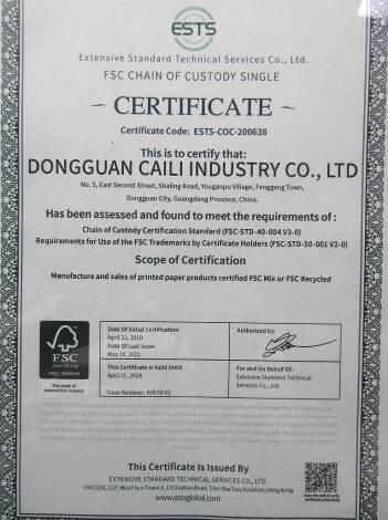 FSC - Dongguan Caili Industry Co., Ltd.