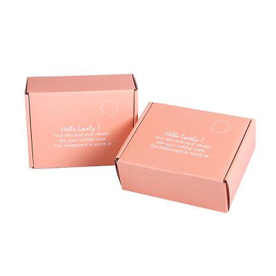 China Handmade Custom Logo Cosmetic Box Set Pink Cosmetics Cardboard Cartons Shipping Mailer Shipping Paper Box for sale