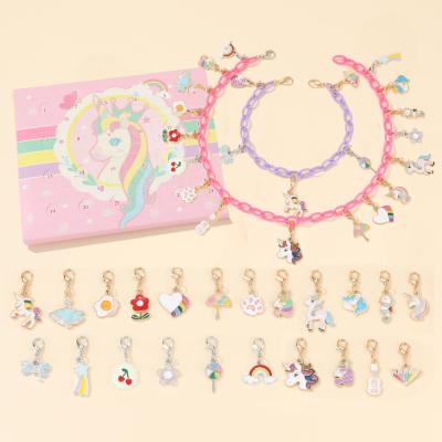 China 2022 DIY Design TRENDY Holiday Children's Box Cartoon Birthday Gift Jewelry Unicorn Bracelet Necklace Jewelry Making Blind Box for sale