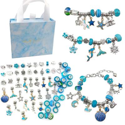 China TRENDY charm bracelets kit for girls, 66 PCs jewelry making kit with bracelet beads, jewelry charms, bracelets for jewelry making for sale