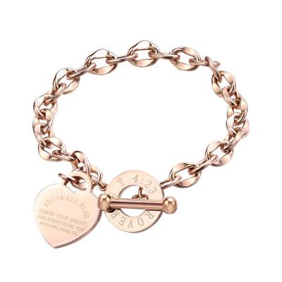 China FASHIONABLE O-chain heart charm bracelet jewelry women factory direct sale bracelet Hot-selling handmade custom for sale