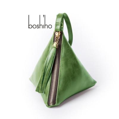 China Fashion Boshiho Travel Wallet Smart Leather Lady Handbag Triangle Wrist Bag for sale