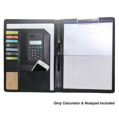 China Durable Custom Logo Briefcase Leather Folder With Card Holders And File Holder for sale