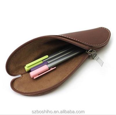 China Durable Boshiho Gifts For Students Fashion Design Leather Pen Pencil Case With Zipper Sunglasses Case for sale