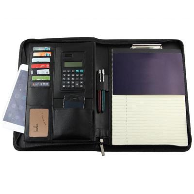 China Durable Wholesale Black Leather PU Conference Folder Document Bags Briefcase for sale