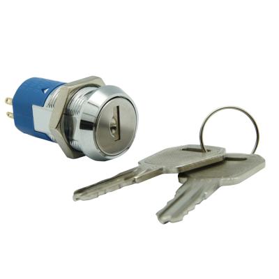 China Cabinet Key Lock Switch Single Post Single Throw Round Terminal Key for sale