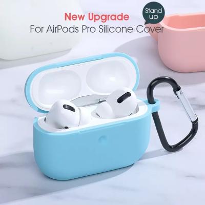 China For 2020 News Wholesale Earphone Skins For Apple AirPods Pro Case Cover With Hook Thicken Silicone Earphone Cases for sale