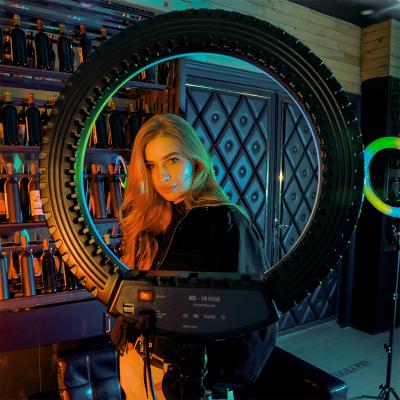 China ABS+PC USB 14 Port 2 18 Inch Led RGB Ring Light With 2.1m Tripod Stand For Live Tik Tok RGB Ring Lights for sale