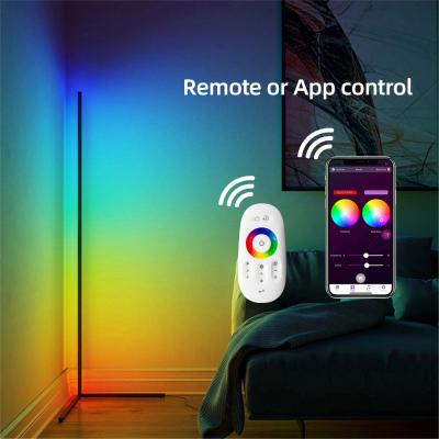 China Modern minimalist functions remote control smart corner lighting led floor lamp light for hotel bedroom living room for sale