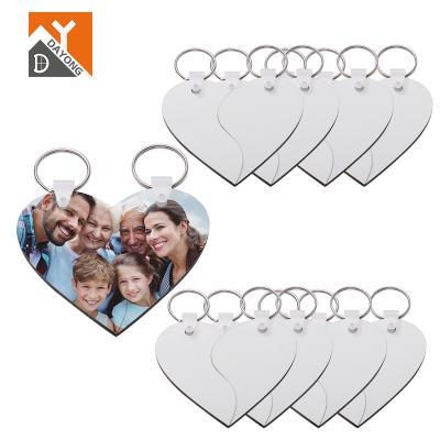 China Popular Diy Sublimation Dumb Keychain Heat Transfer MDF DIY Key Chain Love Heart Detachable Sublimation Key Chain For Present Making for sale