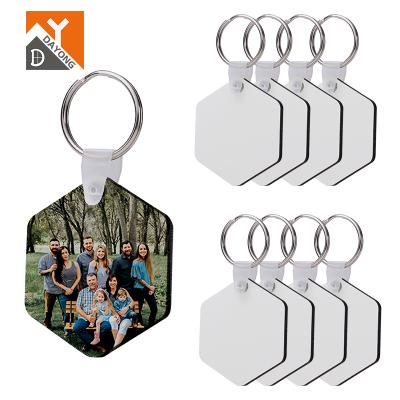 China Popular Diy Sublimation Mute Key Chain Factory Sales Blank Wooden Photo Sublimation MDF Key Chain Heat Transfer Keychains for sale