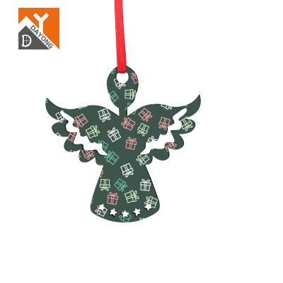 China Angel Shape Double Sided MDF Christmas Pendant Ornaments Sublimation MDF Christmas Ornaments DAYONG Household Items Christmas Decoration for sale