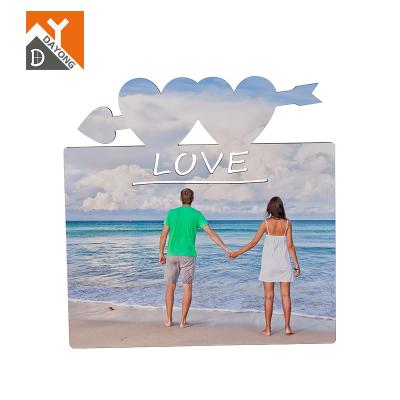 China Home decoration .office photo frame 2022 Valentine's Day love picture frame blank panel MDF sublimation photo frame for sale