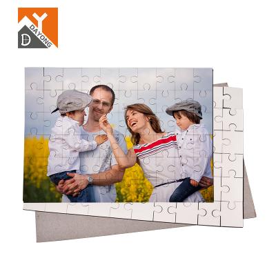 China Popular MDF Jigsaw Puzzles 60 Pieces Wooden Toy Printable Sublimation Dye White Jigsaw Jigsaw Puzzle Education Child for sale