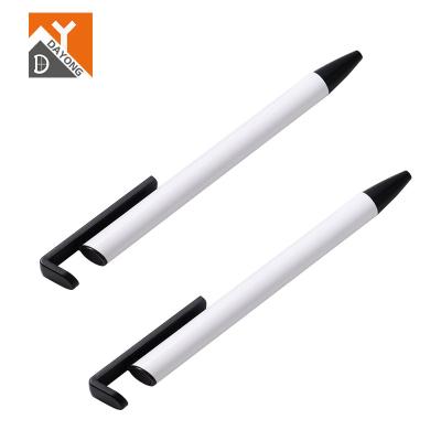 China Eco-friendly White Sublimation Pen Wholesale Brand Tip Metal Empty Tip Pen Blank Ballpoint Pen With Shrink Wrap for sale