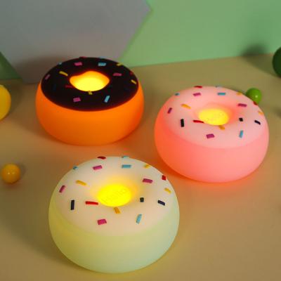 China Cute New Modern Cartoon Silicone Donut Night Light INS Wind Silicone Donut Silicone Voice Control Faucet Light for sale