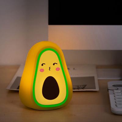 China Modern Silicone Lamp Avocado Cartoon Faucet Color Silicone LED Table Lamp Cute Ins Style Fruit Style Bedside Table Lamp for sale