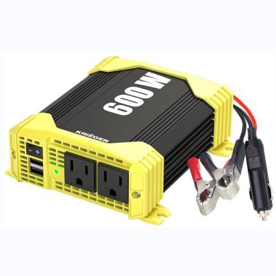 China Portable Vehicles Krieger Car Power Inverter 600W 12v DC To AC Inverter With Cigarette Lighter for sale