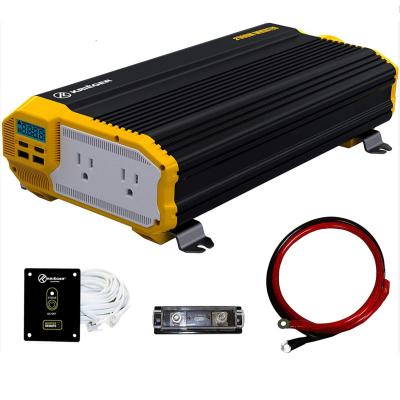 China Krieger Vehicles 12v 2kW Modified Sine Wave DC To AC 110v Power Inverter With Remote Control for sale