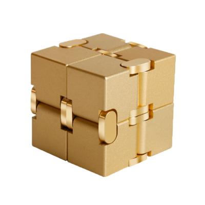 China Cute aluminum alloy infinity cube fidgety people toys for office relaxation stress reduction magic cube for sale