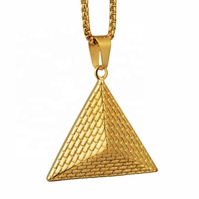 China MECYLIFE Mens Hiphop Jewelry Pendants Stainless Steel Egyptian Pyramid Pendant Necklace for sale