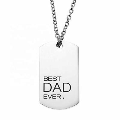 China MECYLIFE CLASSIC Custom Engraved Stainless Steel Military Necklace For Men Fathers Day Promotional Gifts for sale