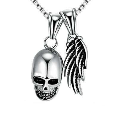 China Chief Pendant Angel Wing Feather Pendant Pendant Fashion Silver Skull MECYLIFE Necklace Purchasing Agent for sale