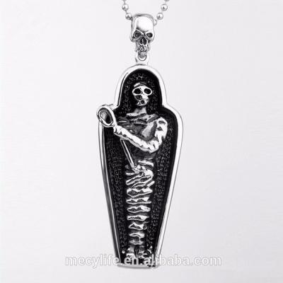 China MECYLIFE Stainless Steel Skull Pendant Silver Master Mum Pendant Necklace for sale