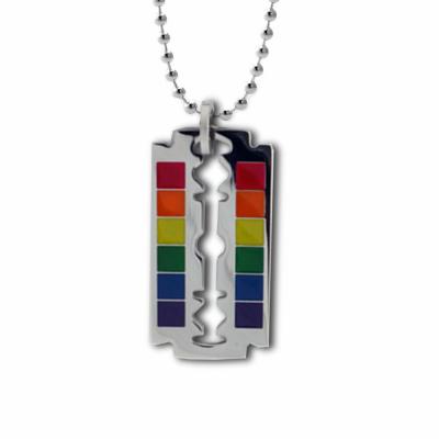 China Rainbow Pendant Jolly Razor Necklace Jewelry MECYLIFE LGTB Bladed Pendant for sale