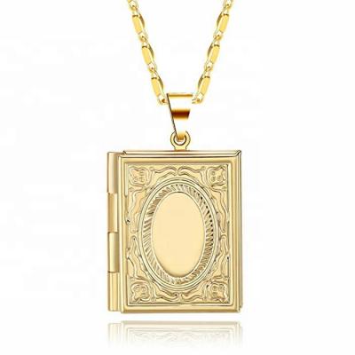 China MECYLIFE Allah Book Silver Plated Copper Pendant Necklace Photo Gold Islamic Pendant Copper Pendant Necklace for sale